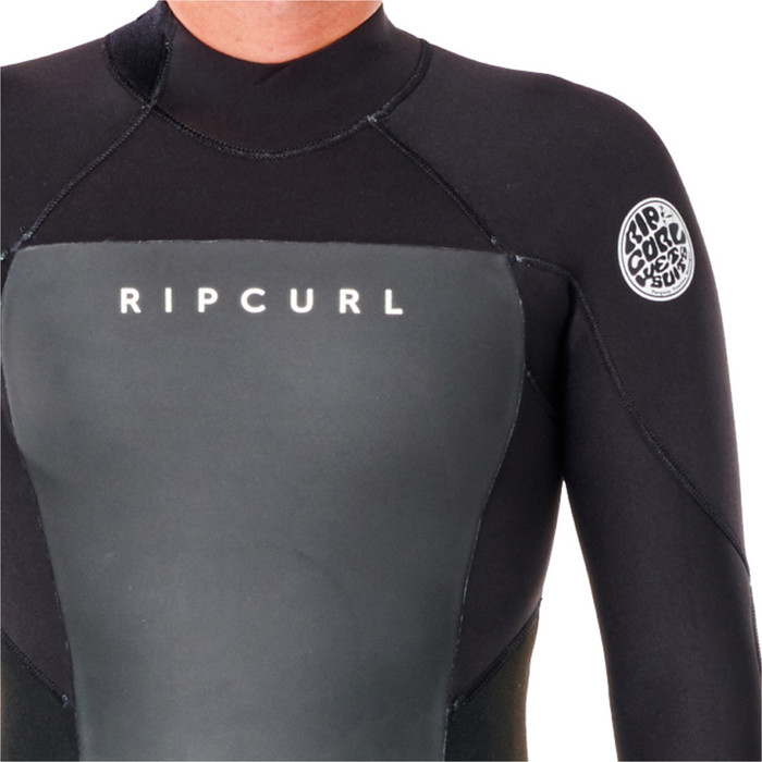 2023 Rip Curl Heren Omega 3/2mm Rug Ritssluiting Wetsuit 111MFS - Black